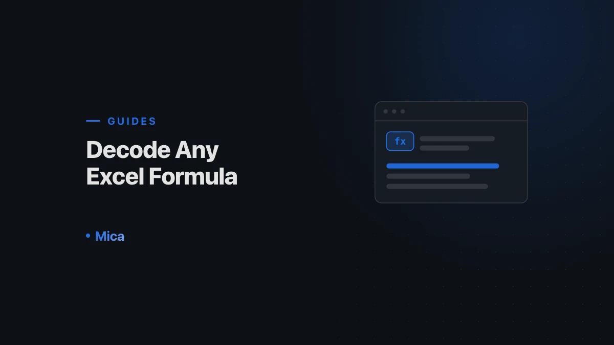 An Excel formula being translated into a plain-English explanation