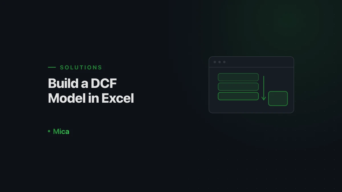 A discounted cash flow model laid out across Excel sheets