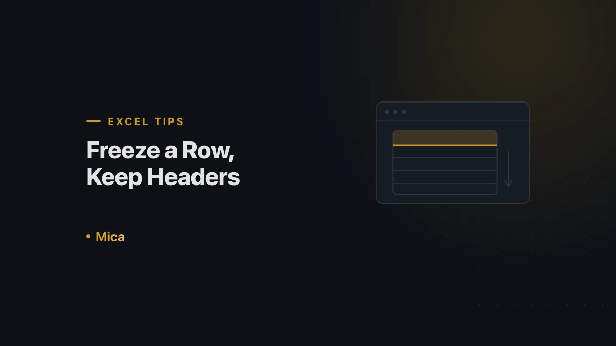 A frozen header row staying visible while the sheet scrolls