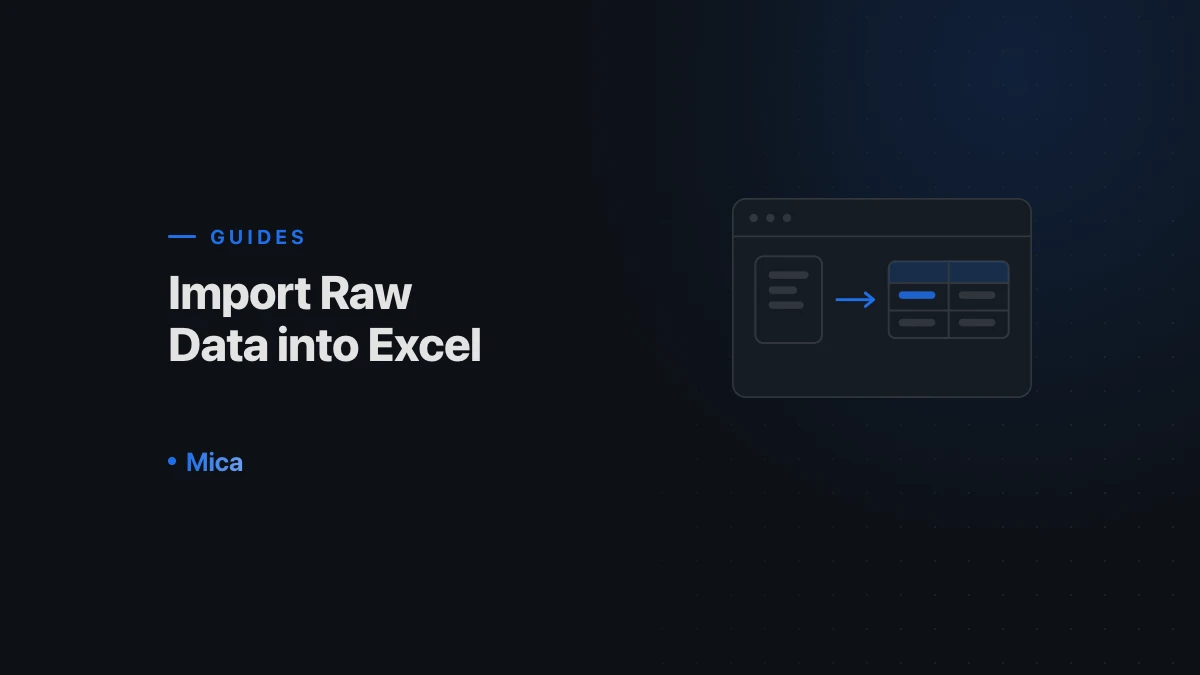 A raw text file flowing into an Excel worksheet as a data table