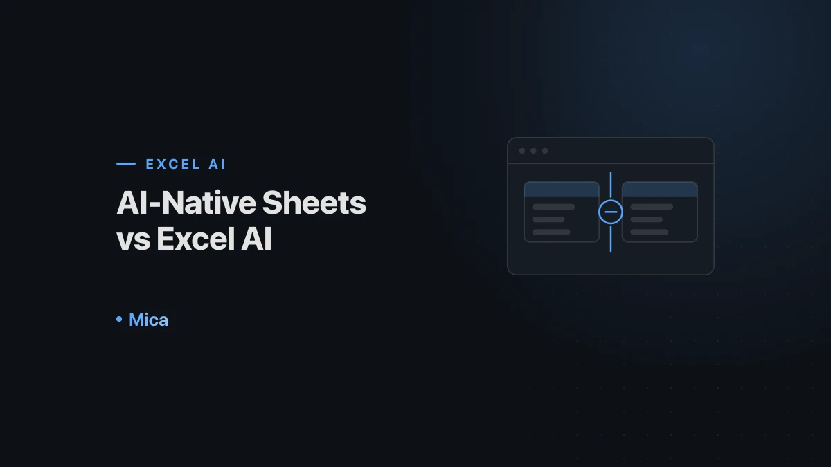 An AI-native spreadsheet compared against Excel AI