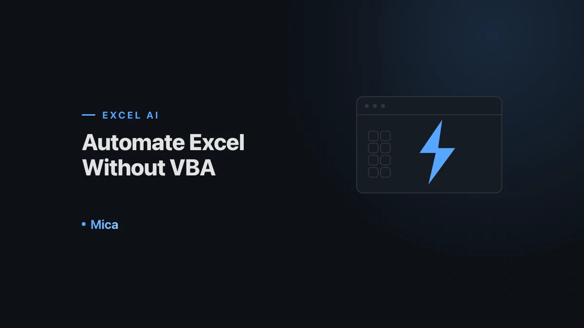 Excel automation running without a single line of VBA