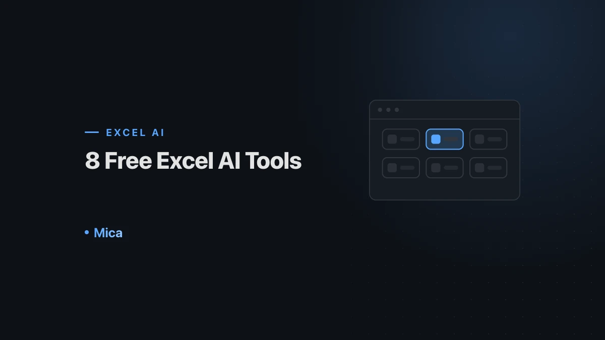 A grid of free Excel AI tools laid out as options