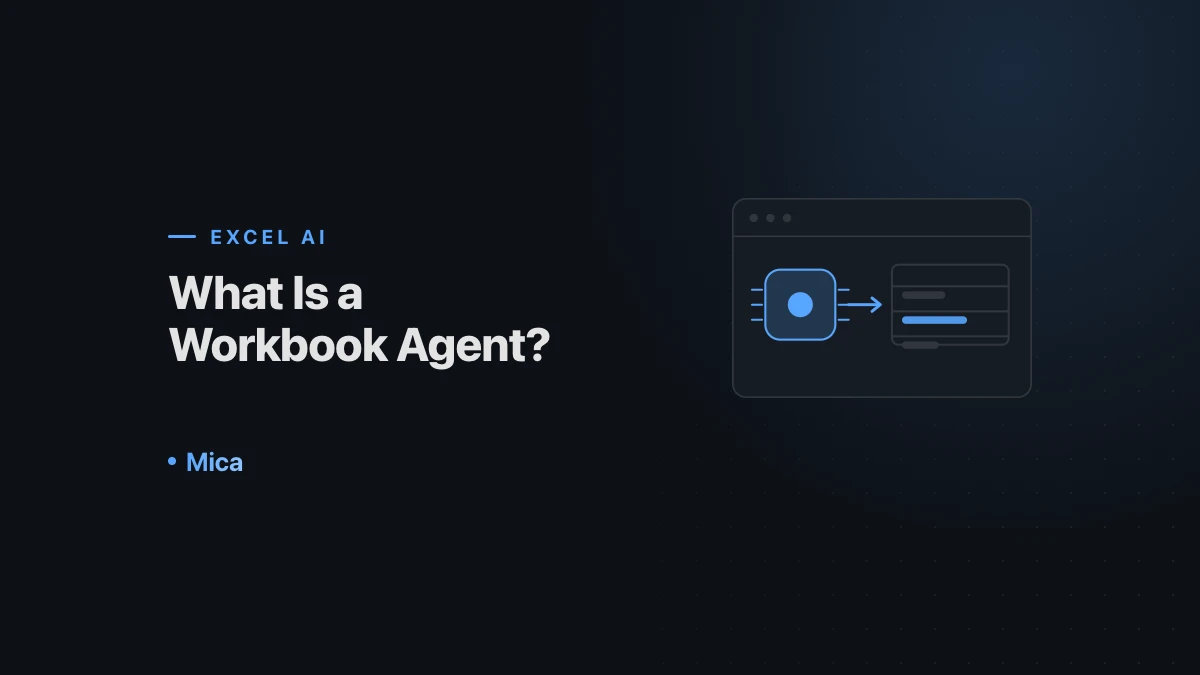 A workbook agent connected to a spreadsheet it edits directly