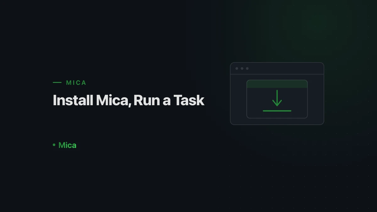 Installing Mica and connecting it to Excel